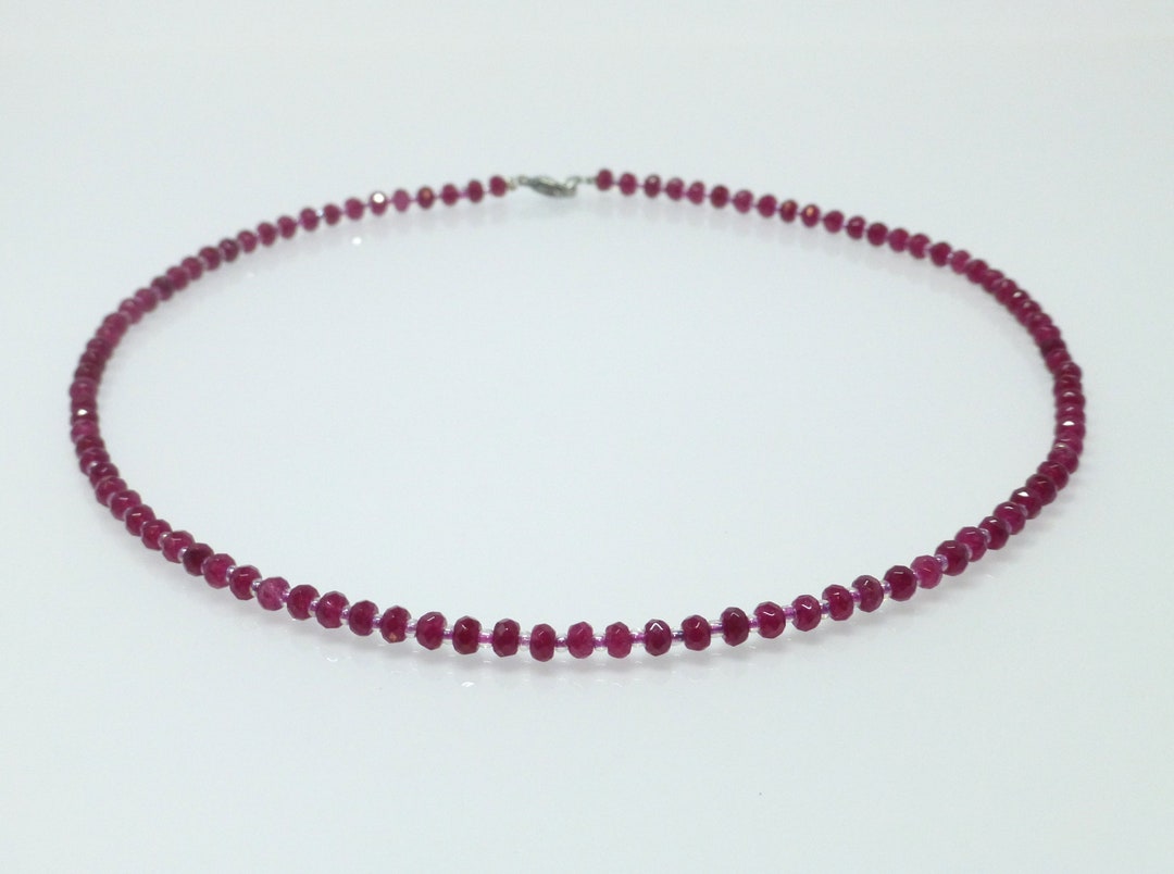 Ketting Agaat Robijn Rood Rondelle 4 mm - Etsy Nederland