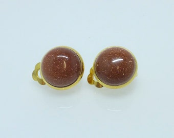 Ohrclips Goldfluss Cabochon 12mm vergoldet