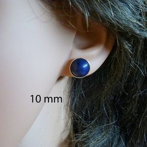Oorstekers sodaliet cabochon zilver 925, blauwe oorstekers afbeelding 7