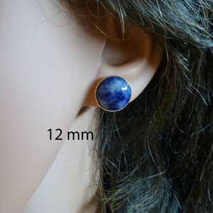 Oorstekers sodaliet cabochon zilver 925, blauwe oorstekers afbeelding 8