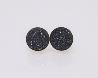 Ohrstecker gold-filled Luxcera© Cabochon Druzy Keramik 8mm