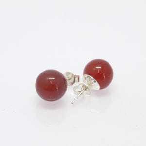 Ohrstecker Karneol Rot Kugel Silber 925 Gold 4mm 6mm 8mm 10mm