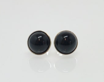 Ohrstecker Onyx Cabochon Silber 925 Gold -viele Größen-