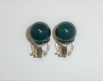 Earrings Agate Green Balls Silver 925 Gold, gemstone earrings