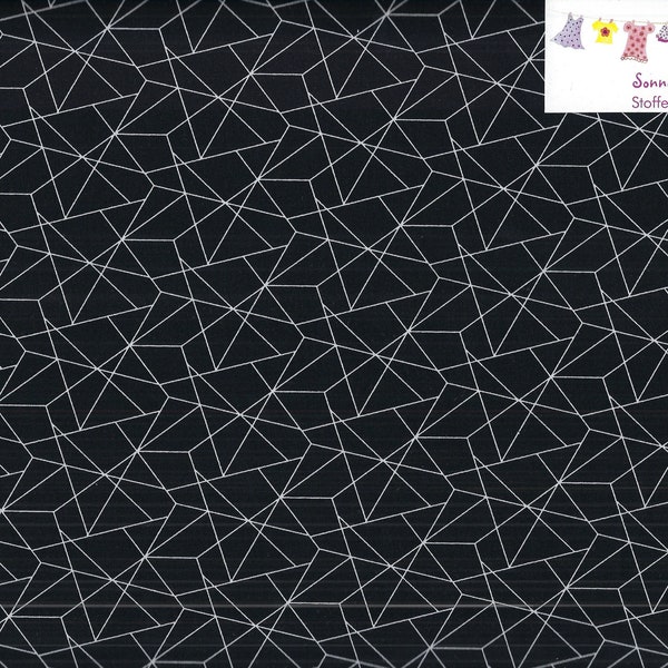 6,76 EUR/qm Baumwollstoff grafisches Muster Linien schwarz weiß