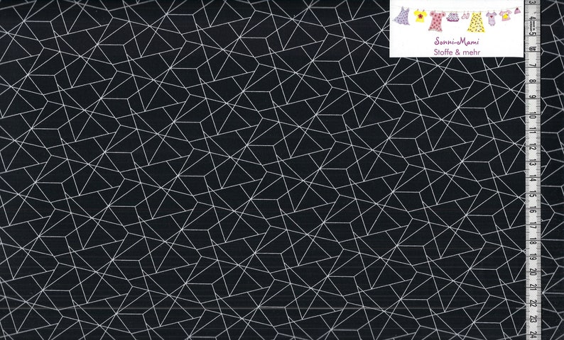 6,76 EUR/qm Baumwollstoff grafisches Muster Linien schwarz weiß Bild 1