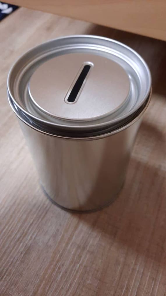 1 Spardose Mit Sparschlitz Blechdose 500 Ml Metall Blanko Rohling Aus Weißblech Mit Deckel Und Schlitz