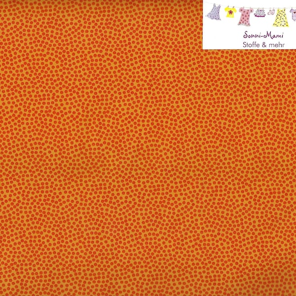 6,53 EUR/qm Baumwollstoff Dotty Punkte orange auf orange