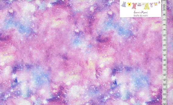 7,60 EUR/qm Baumwollstoff Weltall Galaxie rosa pink lila türkis
