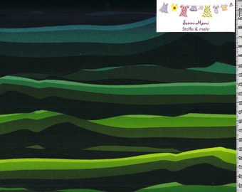 12,90 EUR/qm Sweat French Terry Farbverlauf grün schwarz Wavy Stripes