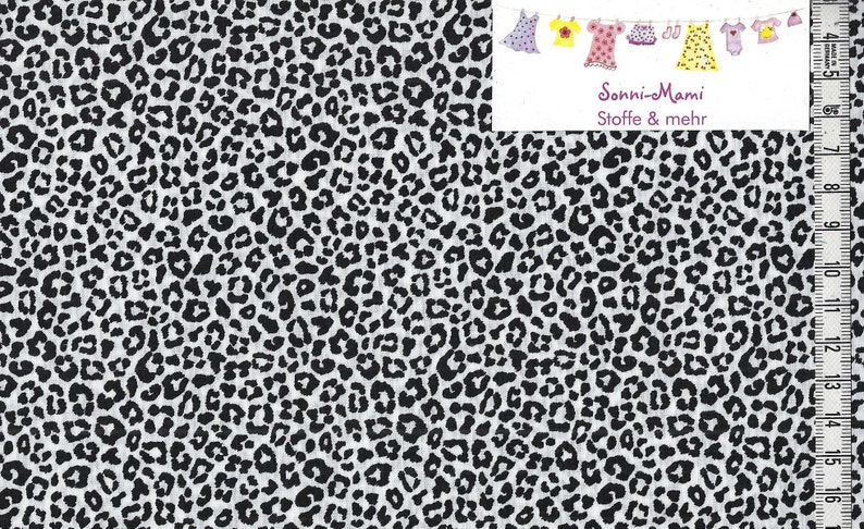 6,76 EUR/qm Baumwollstoff Meterware leo Leoprint Leopard schwarz weiß image 2