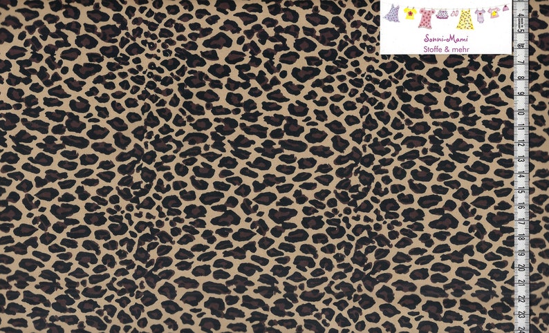 10 EUR/qm Jersey Leo Print Leopardenmuster Vera braun beige Bild 1