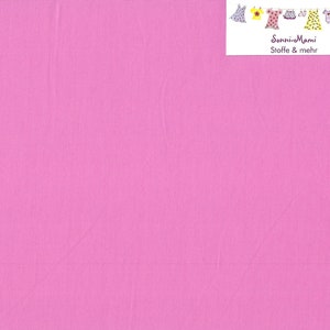 Könnte beinhalten: Ein einfarbiger rosa Stoffmuster mit einem Lineal, das bis zu 63,5 cm misst. Der Stoff ist glatt und hat einen leichten Glanz. Der Text "Sonni-Mami Stoffe & mehr" ist auf einem weißen Etikett gedruckt.