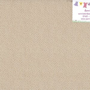 0,5 Meter Baumwollstoff Webware Dotty beige Punkte Pünktchen gepunktet auf beige sand (6,87 EUR/qm)