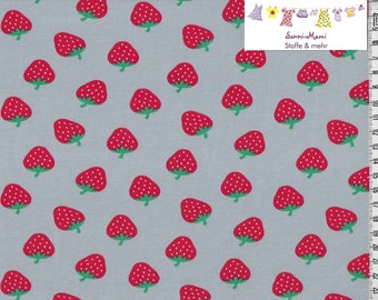10,67 EUR/qm Jersey Erdbeeren auf hellgrau