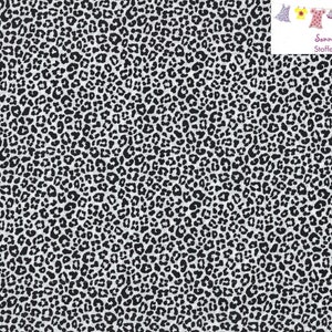 6,76 EUR/qm Baumwollstoff Meterware leo Leoprint Leopard schwarz weiß Bild 1