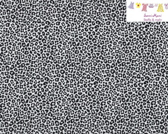 6,76 EUR/qm Baumwollstoff Meterware leo Leoprint Leopard schwarz weiß