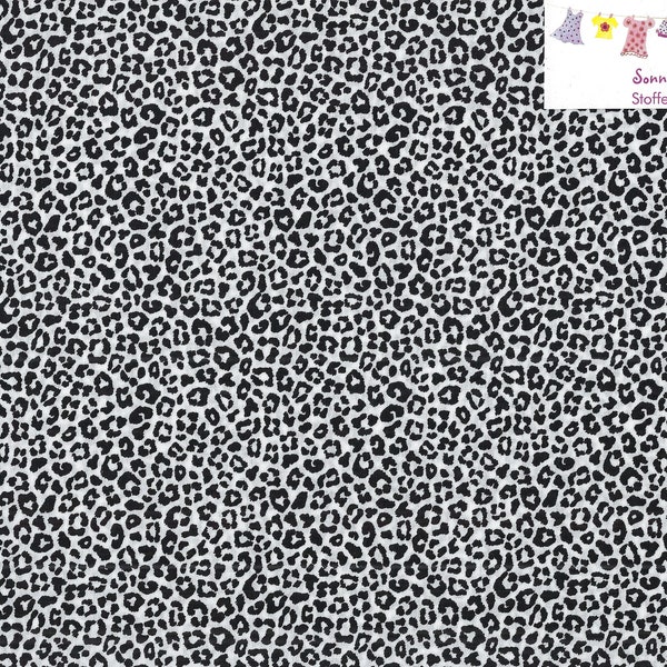 6,76 EUR/qm Baumwollstoff Meterware leo Leoprint Leopard schwarz weiß