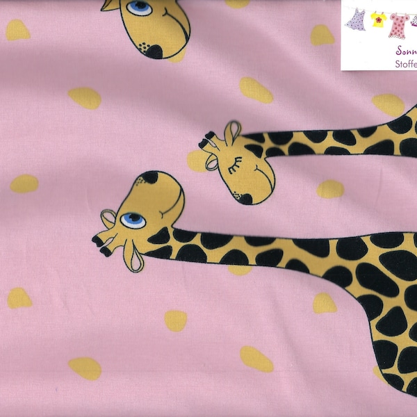 10,67 EUR/qm Jersey Bordüre Giraffe rosa