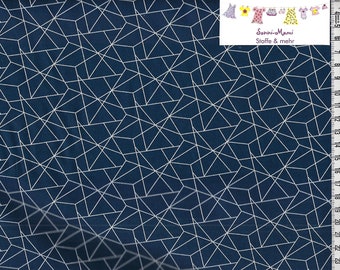 6,76 EUR/qm Baumwollstoff grafisches Muster Linien blau weiß