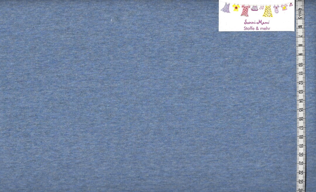 11,03 Eur/qm Meterware Alpenfleece Uni Blau Meliert Australia