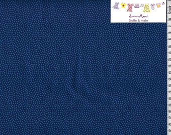 6,53 EUR/qm Baumwollstoff Dotty Punkte blau auf dunkelblau