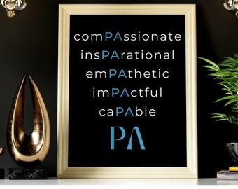 Arts assistent afdrukbare muurkunst, PA muur decor, toekomstige PA poster, arts assistent kantoor kunst aan de muur, PA Art Print, digitale download
