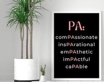 Physician Assistant afdrukbare muurkunst, toekomstige PA poster/decor, Physician Assistant Office Wall Art, PA afstudeercadeau, digitale download