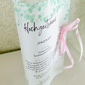 Menu card wedding transparent paper l Eucalyptus l Menu l Lantern l Drinks menu l personalizable l Wedding menu l Table