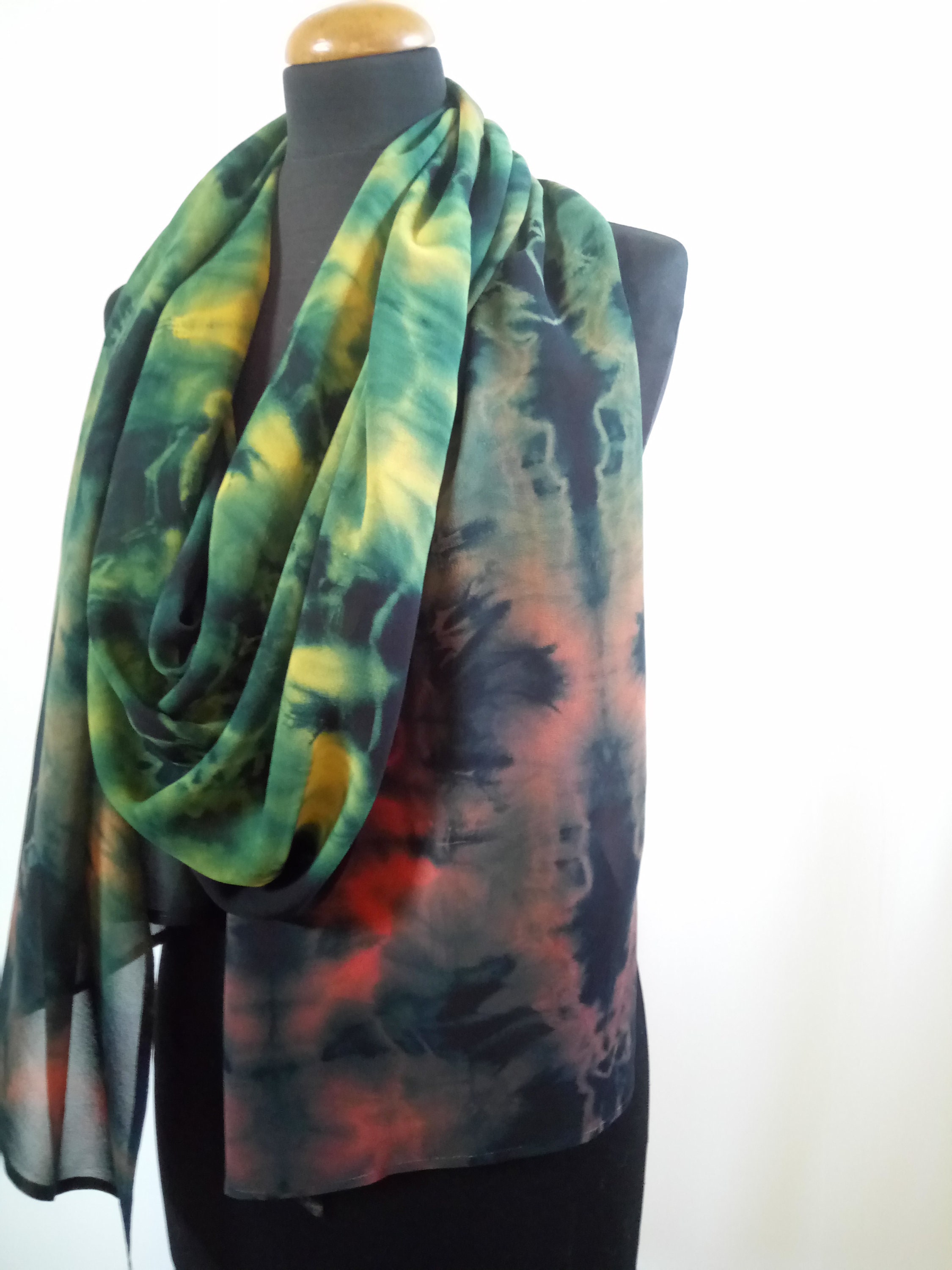 Long silk shawl A large silk scarf Natural silk wrap | Etsy