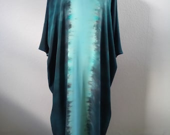 Greenish-gray dress Natural silk dress Hand-dyed silk dress V-line gown Maxi silk robe Mother's bride dress Party silk gown Elegant dress