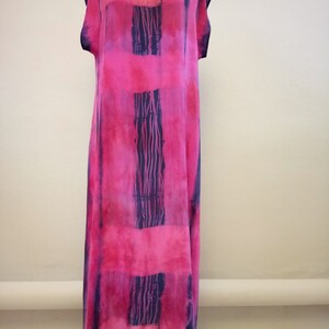 Pink and navy blue silk dress Hand dyed silk dress Hand painted silk gown Hand made dress Long silk gown Maxi silk dress Wedding silk dress