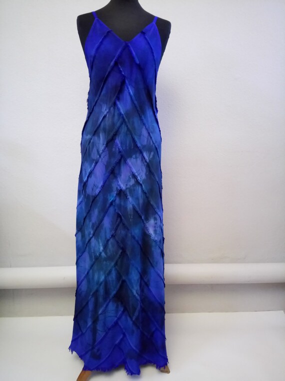 hand painted silk dresses One of a Kind Iris Satin Dressing Gown – LFrank the dress could be made in different colors to meet your wishes The Deep Forest -Painted Silk