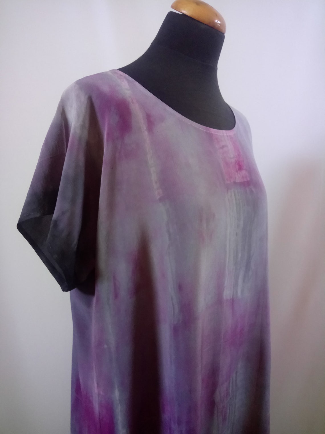 Tie dye silk dress Hand made cloth Hand painted dress Shibori Etsy