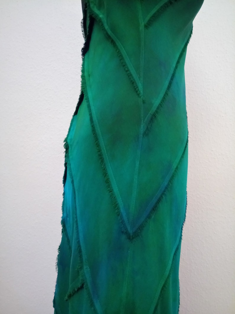 Silk Patchwork Dress Handpainted Silk Gown Bridesmaid Dress for the