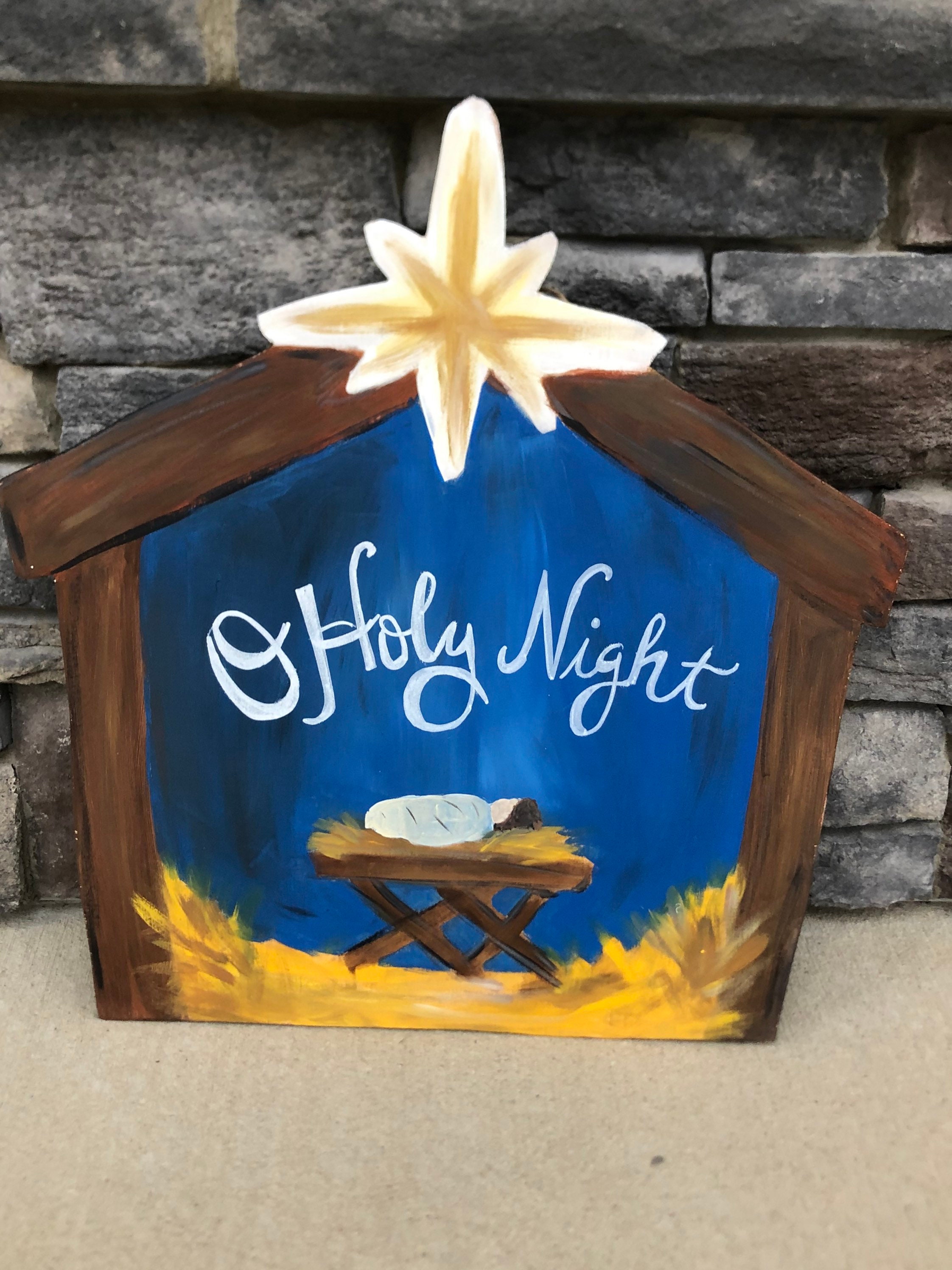Nativity Scene Door Hanger Christmas decor manger scene o Etsy