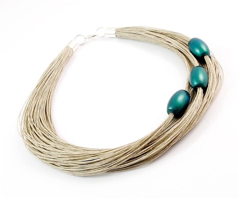 with wood beads norart linen bracelet women/'s jewelry linen jewelry summer jewelry trendy jewelry boho linen necklace linen set