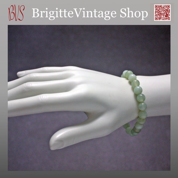 Vintage 80s Beaded Bracelet with Shiny Natural St… - image 4