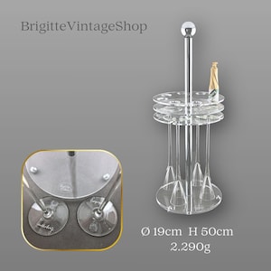 Underberg Collection 5-Piece Digestif Bar Stand Acrylic Chrome Marked Stem Glasses Vintage Rarity Collector Gift more about this item…