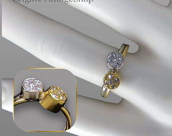 Gold jewelry Duo Ring 750 Bicolor Ring Brilliant Ring Jeweller Goldsmith's work Design Statement Ring special gift more to the article...