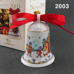 Hutschenreuther Christmas porcelain bell 2003 „In Nordwald“ Ole Winther limited collector&#39;s edition Christmas decoration, &gt; article...