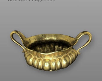 Jardinière coupe à anse en laiton, cache-pot Art Nouveau, bronze, fait main, décoration intérieure vintage, cadeau de collection, mariage en laiton. En savoir plus sur l'article…
