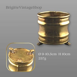 Brass cachepot ø10,5 cm Art Deco style claw feet Handcrafted Table decoration Vintage Collector's gift Brass wedding More about the item...
