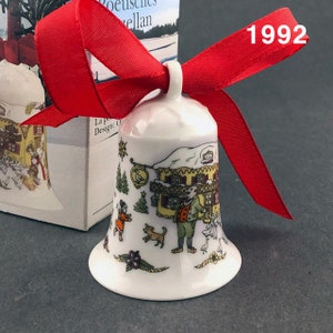 Hutschenreuther Christmas porcelain bell 1992 “Gasthaus zur Gans” Ole Winther limited collector&#39;s edition Christmas decoration, &gt; article...