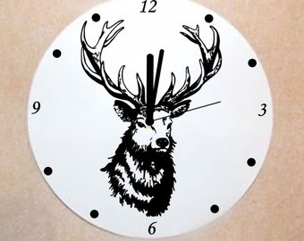 Schallplatten Uhr , Wanduhr Hirsch