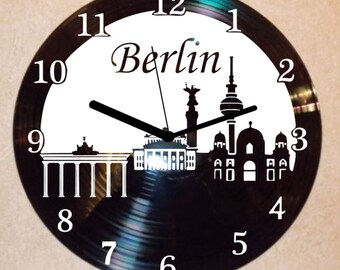 Schallplatten Uhr , Wanduhr Stadt Berlin