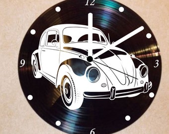 Schallplatten Uhr , Wanduhr Käfer