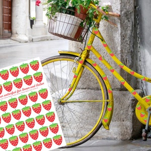 Erdbeeren Fahrradaufkleber, Aufkleber fürs Fahrrad, Sticker Fahrrad, Fahrradsticker, wasserfeste Sticker, Aufkleber, Sticker Bild 2