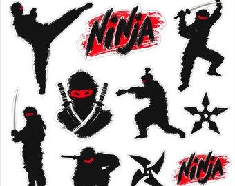 Stickers waterproof ninja, stickers, ninja stickers, waterproof stickers, ninja, dishwasher safe stickers, ninja fighter