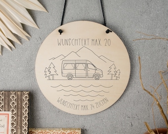 Camping sign personalized wood